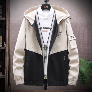 Áo Khoác Kaki Unisex Túi Hộp Phối Màu