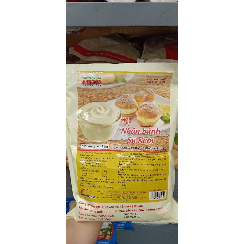 Bột trộn sẵn nhân bánh su kem Mikko 1 kg