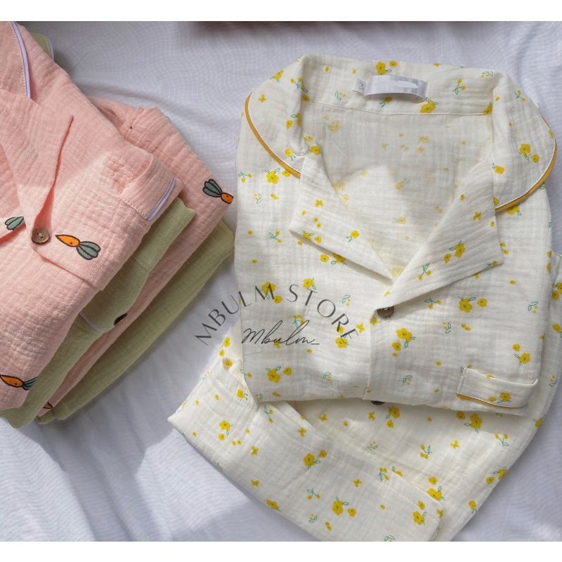 PIJAMA ĐỒ BỘ MẶC NHÀ VẢI XÔ NHĂN MUSLIN QUẦN ĐÙI ÁO CỘC | BigBuy360 - bigbuy360.vn