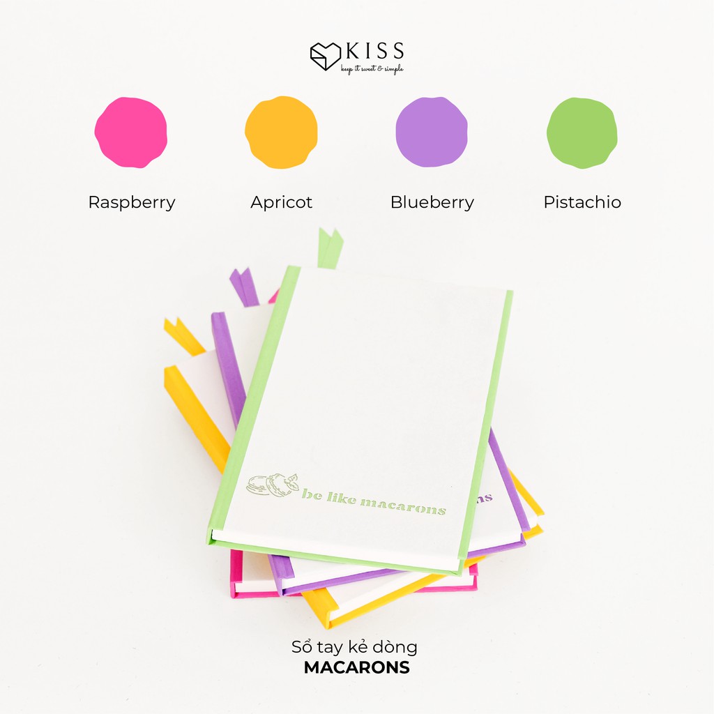 Sổ Tay Kẻ Dòng BE LIKE MACARONS 160 trang bồi bìa 14x21cm
