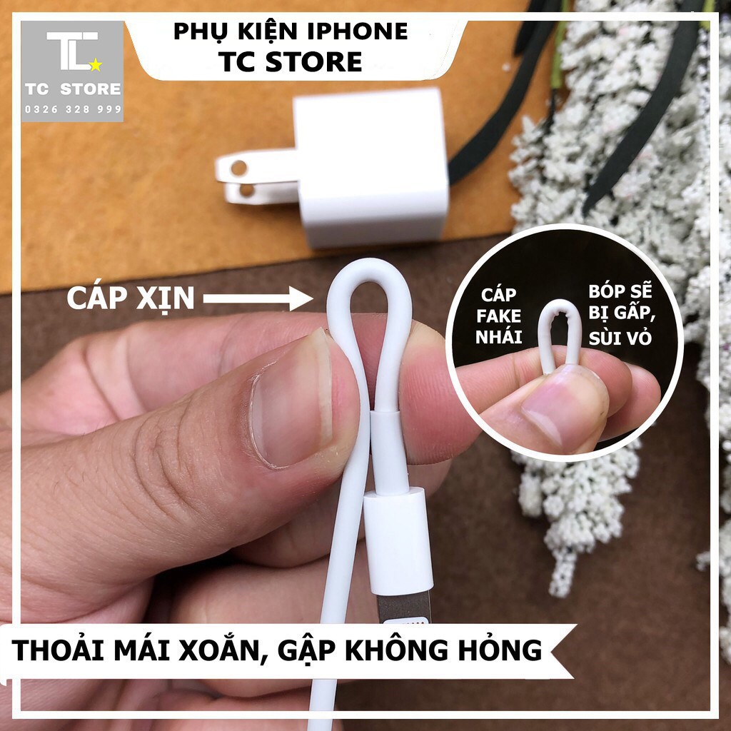Sạc iPhone Xs Max Bóc Máy - Bộ Sạc Vuông cho iPhone Không Loạn Cảm Ứng Chính Hãng Apple - Bảo Hành 1 Năm 1 Đổi 1✅