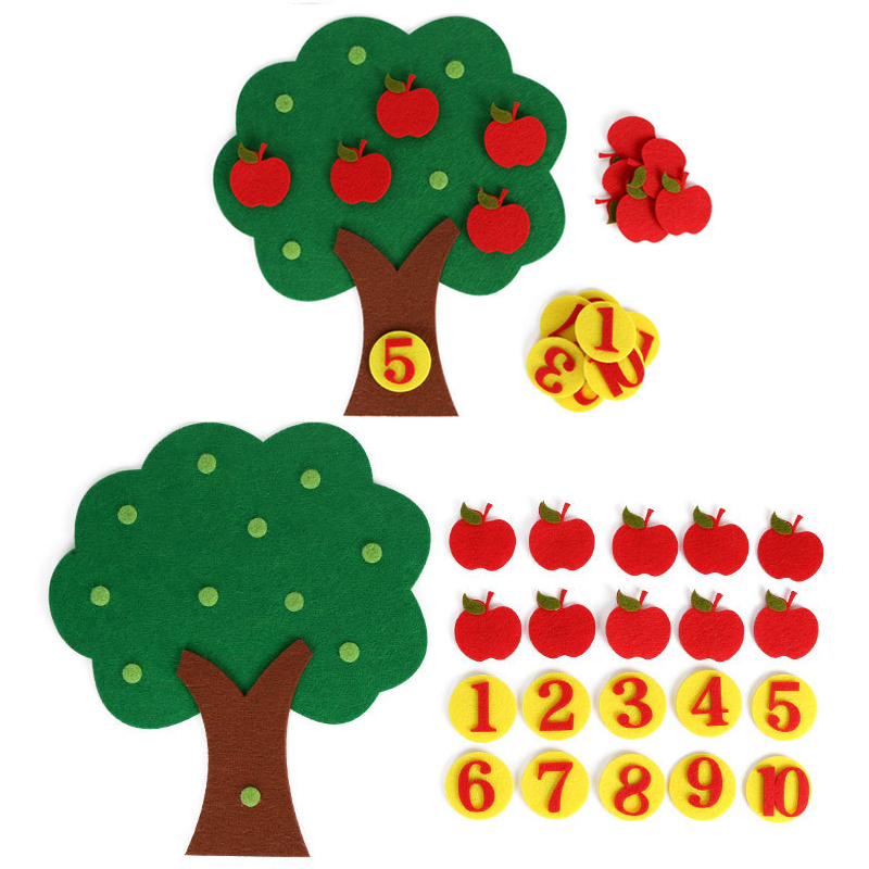 Montessori Đồ Chơi Học Đếm Số Quả Táo Giáo Dục Sớm Cho Bé