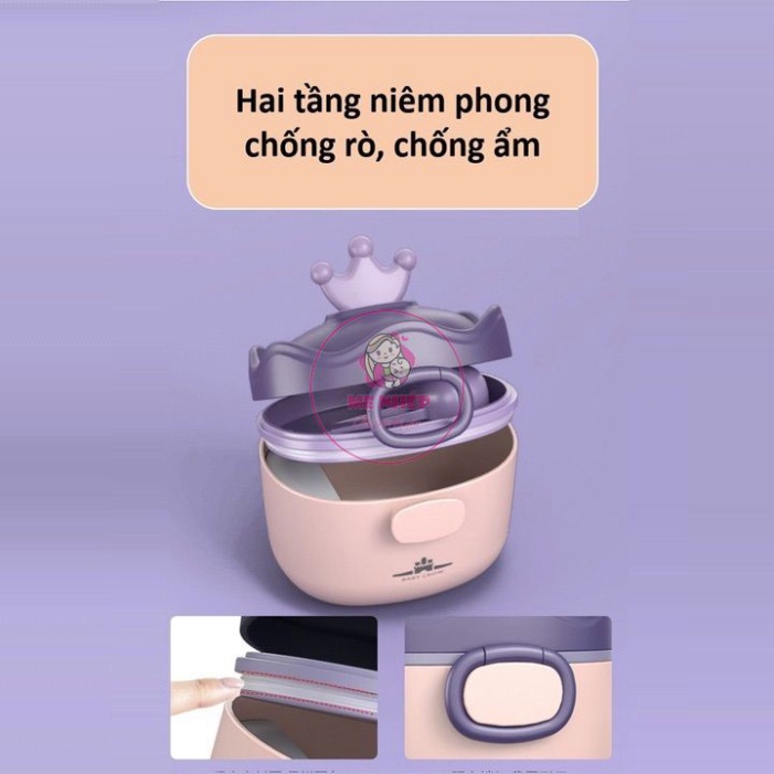 Hộp Đựng Sữa Bột, Đồ Khô Hình Vương Miện Cho Bé Hàng Cao Cấp Baby Crown - Hộp Đựng Sữa Cho Bé An Toàn, Tiện Lợi