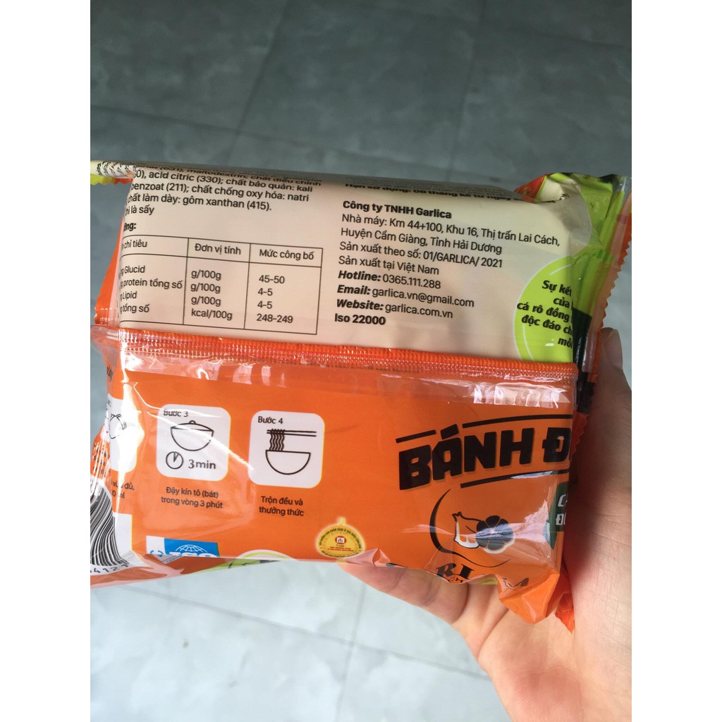 Bánh đa cá rô đồng ăn liền Garlica 110g (ảnh thật) | BigBuy360 - bigbuy360.vn