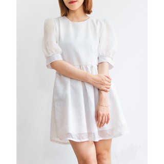 [Mã BMTTC60K giảm đến 60K đơn 50K] Đầm Kiểu LEO's - Tay Phồng Bo Ngắn