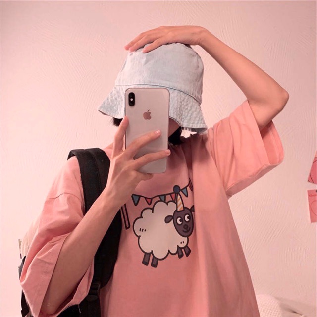 [Mã WASKT410K giảm 10K đơn 50K] [ PINK ] Áo thun tay lỡ CỪU Unisex