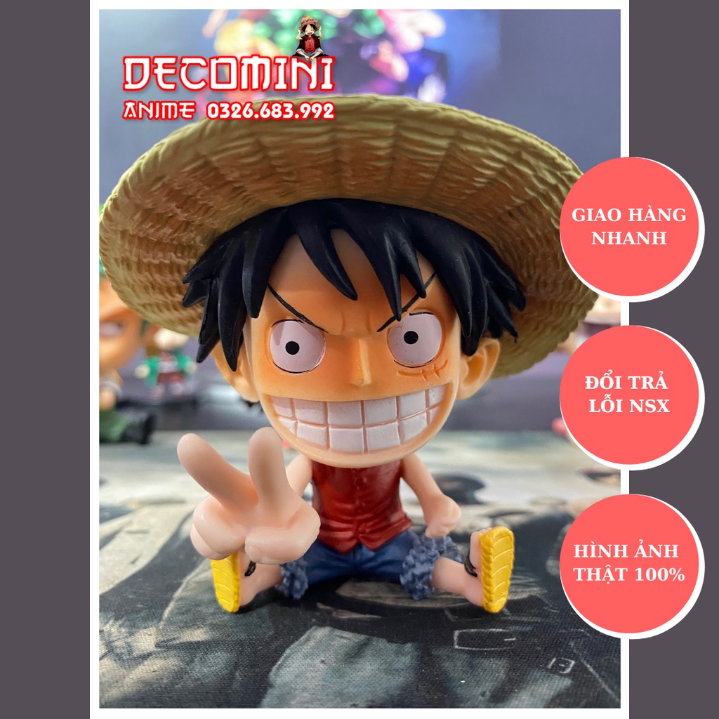 Mô hình Monkey Luffy One Pice nhân vật hoạt hình anime sơn đẹp trang trí bàn làm việc chơi game học online Decomini shop