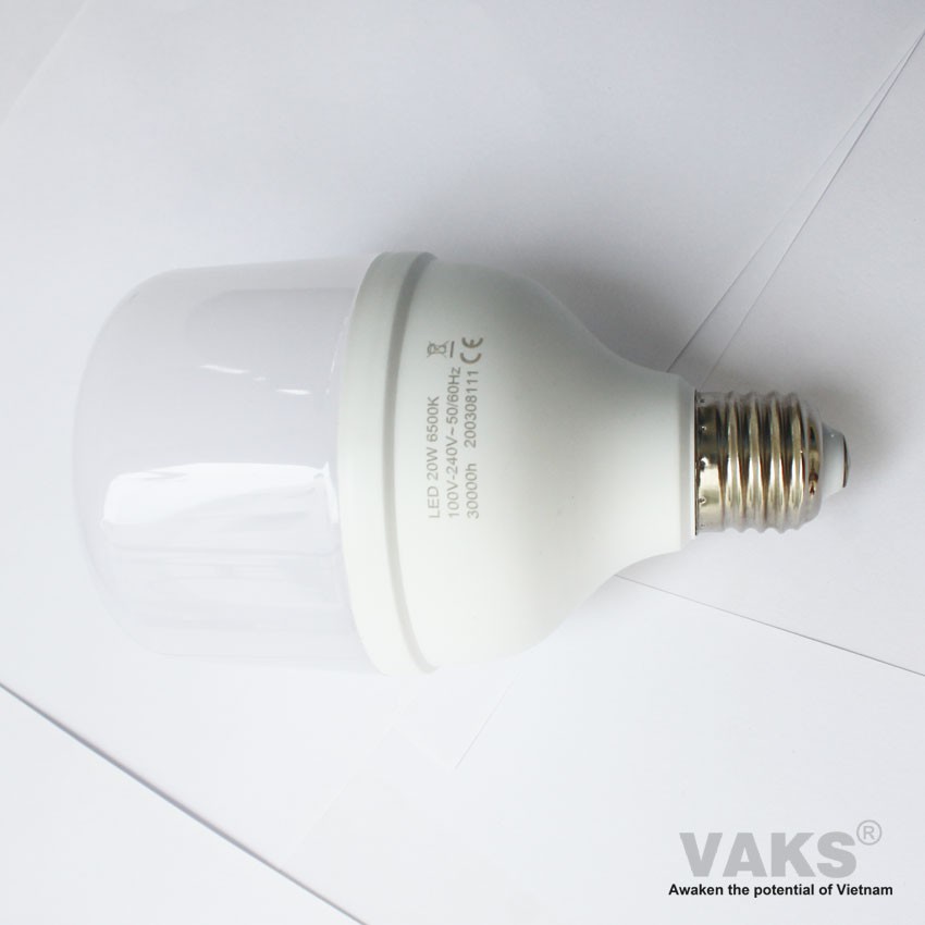 01 cái bóng đèn Led trụ đuôi vặn tròn E27, 20W, 220VAC - Kín nước - Ánh sáng trắng