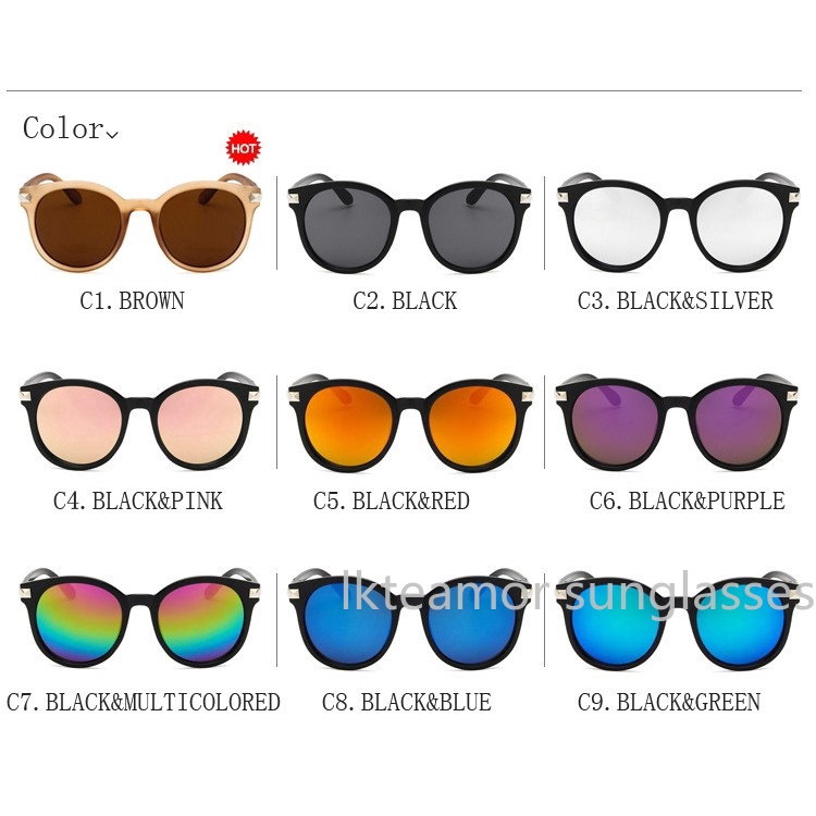 Kính mát gọng tròn màu sắc ngọt ngào phong cách cổ điển