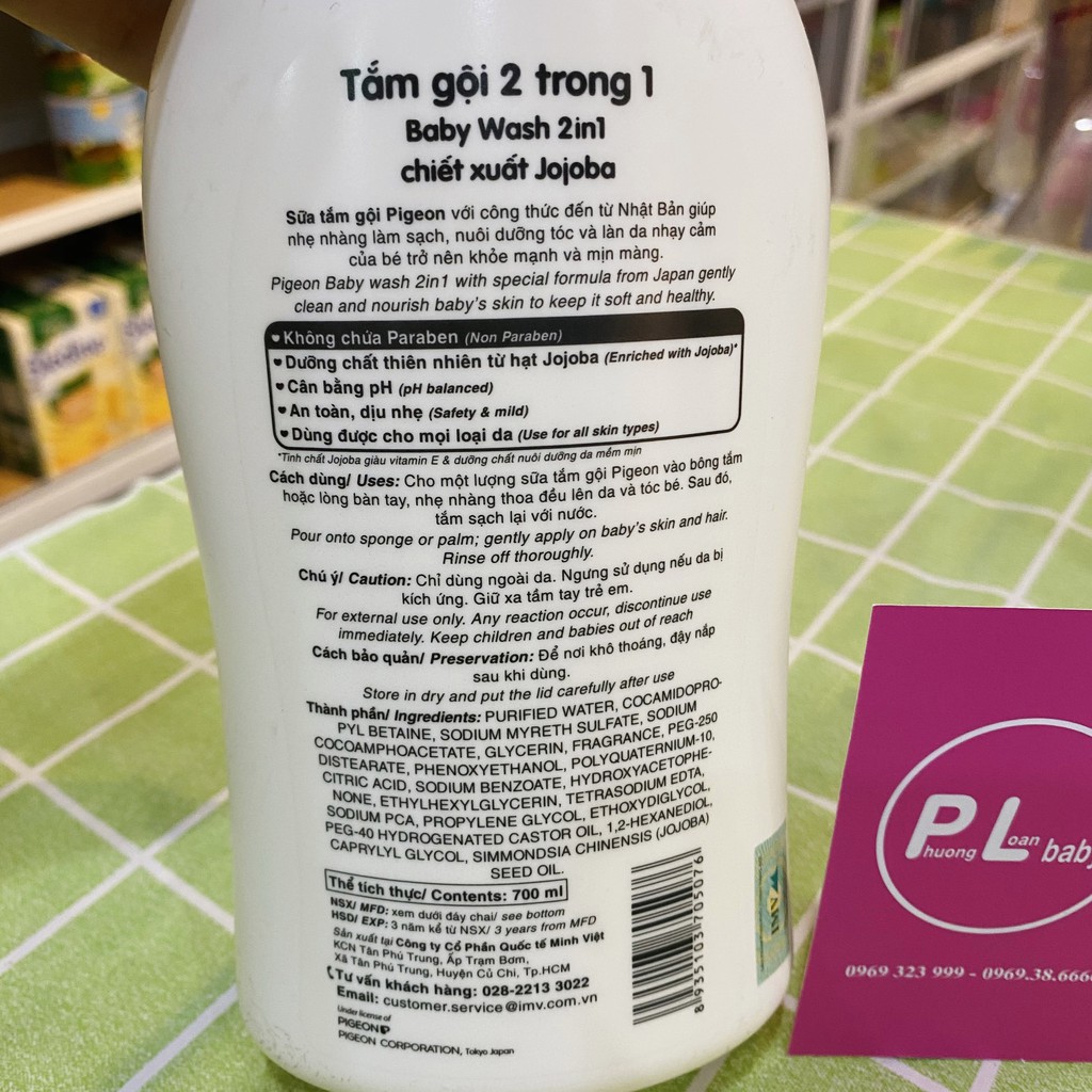 Sữa tắm gội Pigeon cho bé 700ml