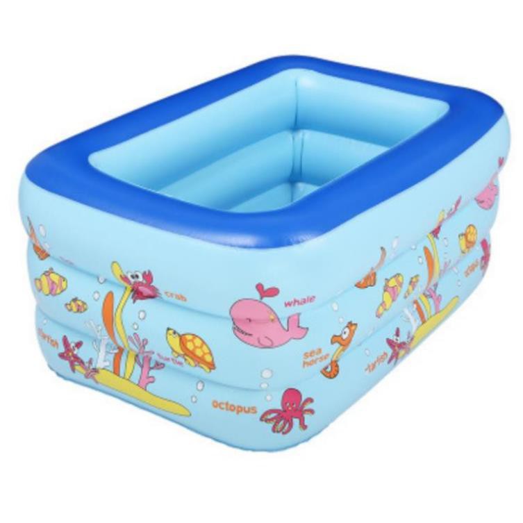 Bể phao bơi 3 tầng hình chữ nhật 1m5 tắm mát cho bé (có sỉ)