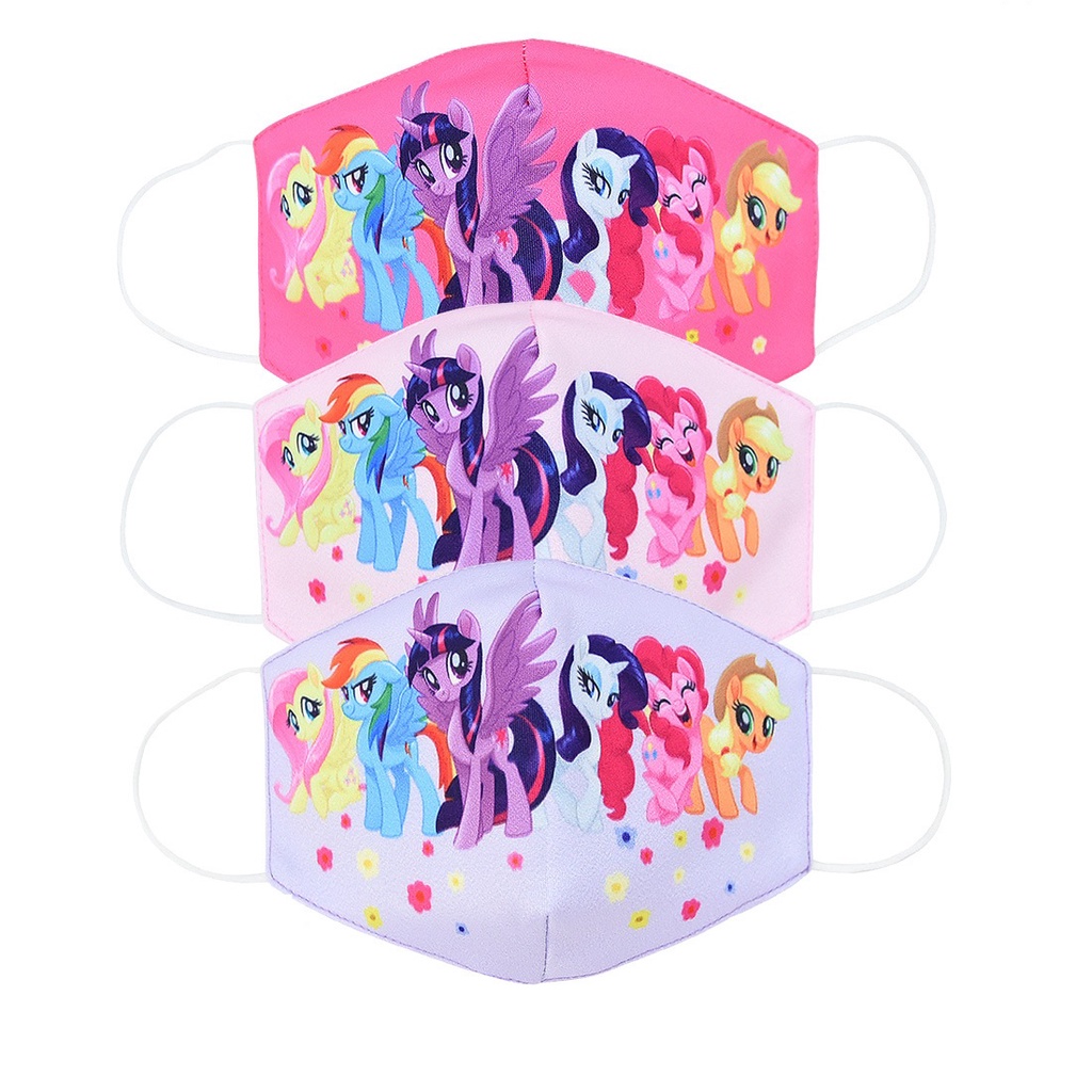 Khẩu trang cotton chống bụi họa tiết hoạt hình My Little Pony xinh xắn cho bé gái