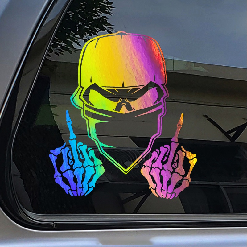 Miếng Dán Trang Trí Xe Hơi Hình Đầu Lâu Phản Quang Chống Thấm Nước