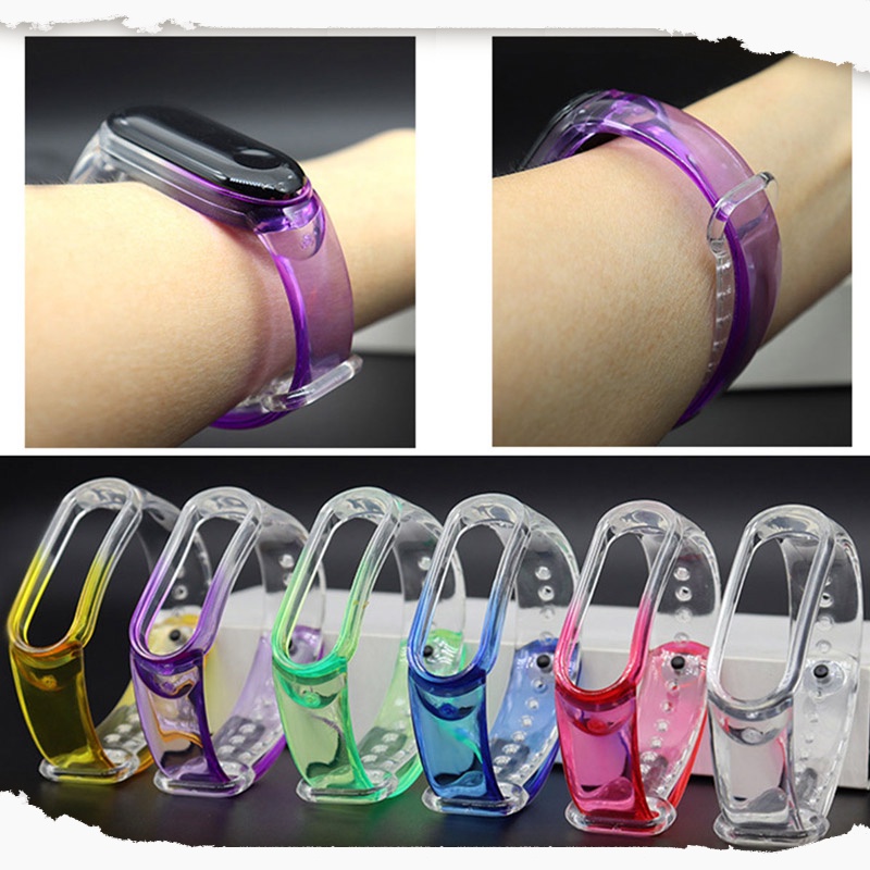 Dây Đeo Silicone Trong Suốt Cho Đồng Hồ Thông Minh Xiaomi Miband 6 Xiaomi Miband 6 5 4 3 4