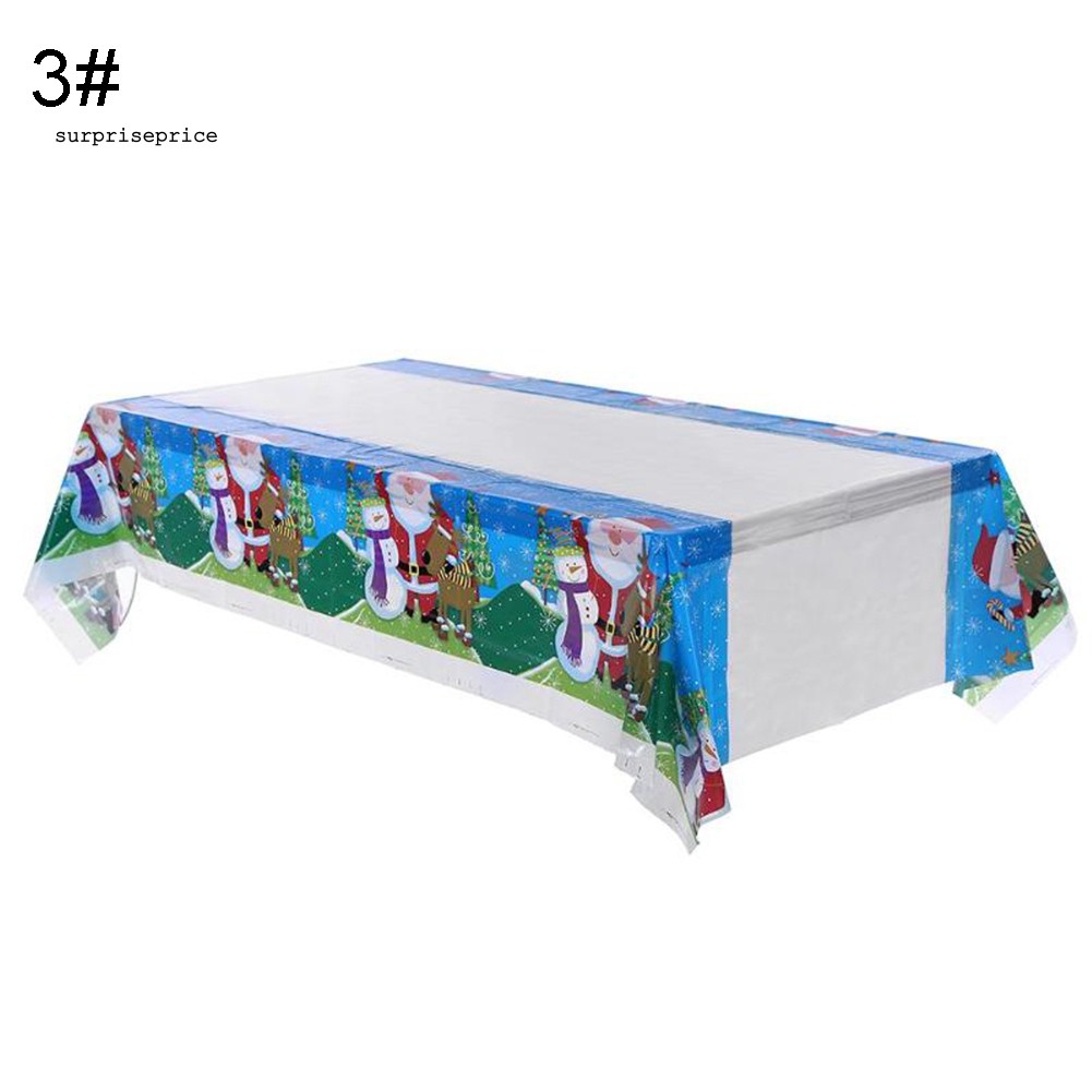 Khăn trải bàn chống thấm nước in hình chủ đề Giáng Sinh kích thước 110x180cm