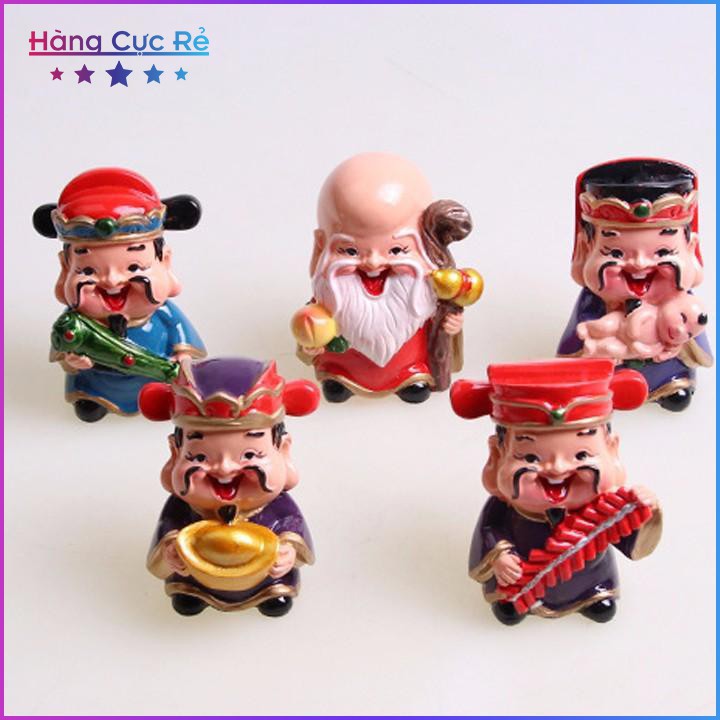 Bộ tượng 5 ông thần tài ❣️FREESHIP❣️ Tượng trang trí bàn làm việc, ô tô, tiểu cảnh-Shop Hàng Cực Rẻ