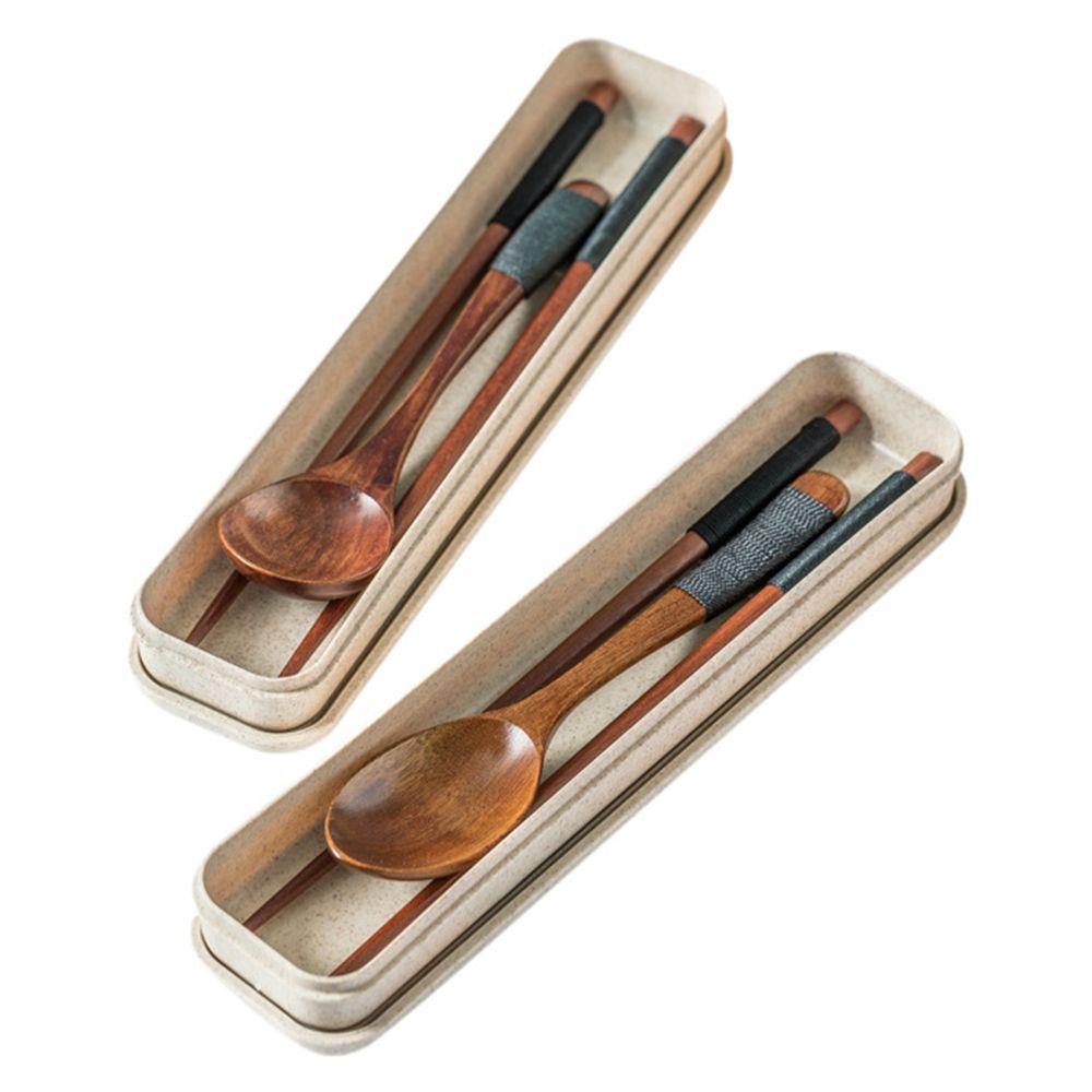 Bộ Dụng Cụ Ăn Uống Bằng Gỗ 1 Món Thiết Kế Nhỏ Gọn Tiện Dụng Mang Theo Du Lịch