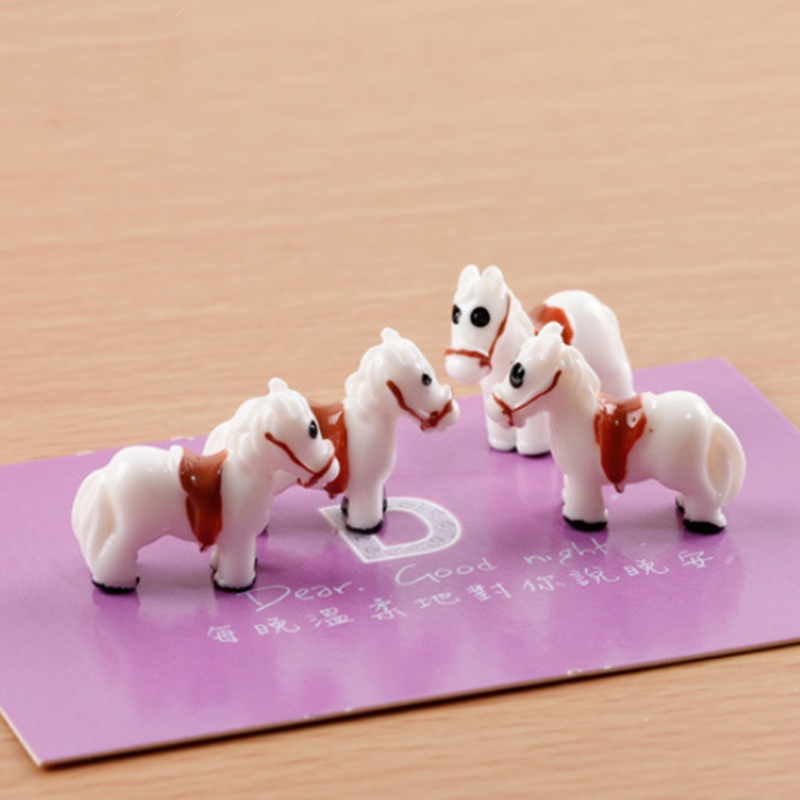 Set 5 Ngựa Trắng Mini Trang Trí Vườn Nhà