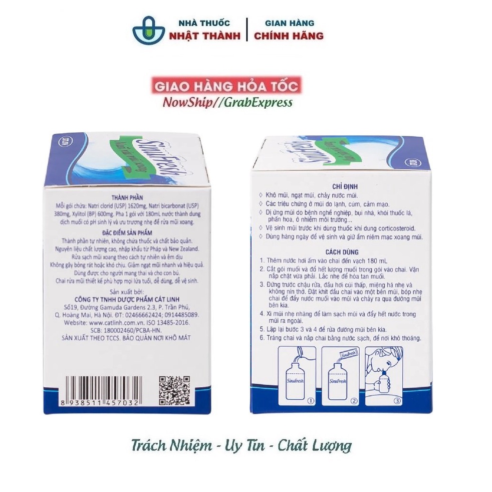 Muối rửa mũi xoang Sinufresh - Nhà thuốc Nhật Thành