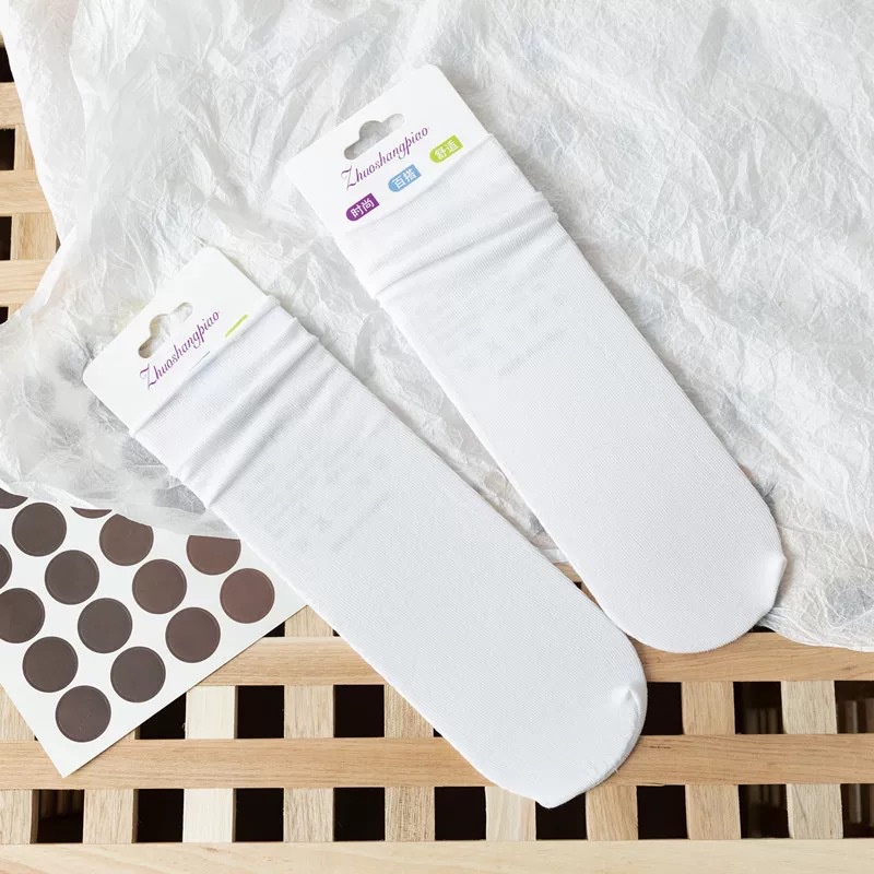 Tất vớ nữ nam cao cổ dài trắng dễ thương hàn quốc đẹp iLita chân thấp nhún đủ màu trơn đen, đỏ, vàng, xám, xanh