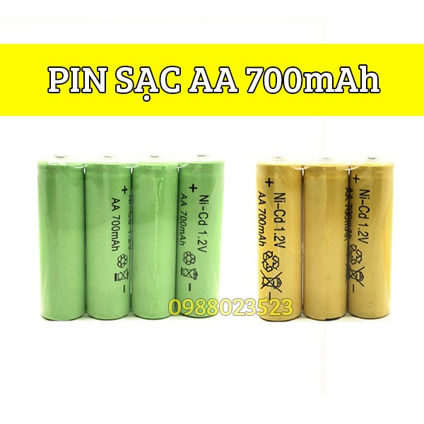 Pin sạc AA dung lượng 700mAH niken-cadmium (NI-Cd)