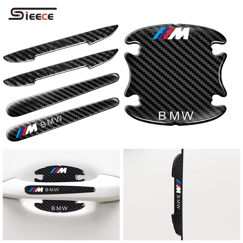 Sieece Cho BMW M MiếNg DáN Tay NắM CửA Ô Tô MiếNg DáN HõM CửA Ô Tô Sợi Carbon MiếNg DáN ChốNg Va ĐậP