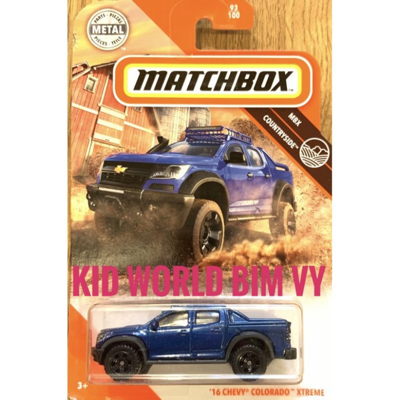 freeship Xe mô hình Matchbox bán tải '16 Chevy Colorado Xtreme GKK54.