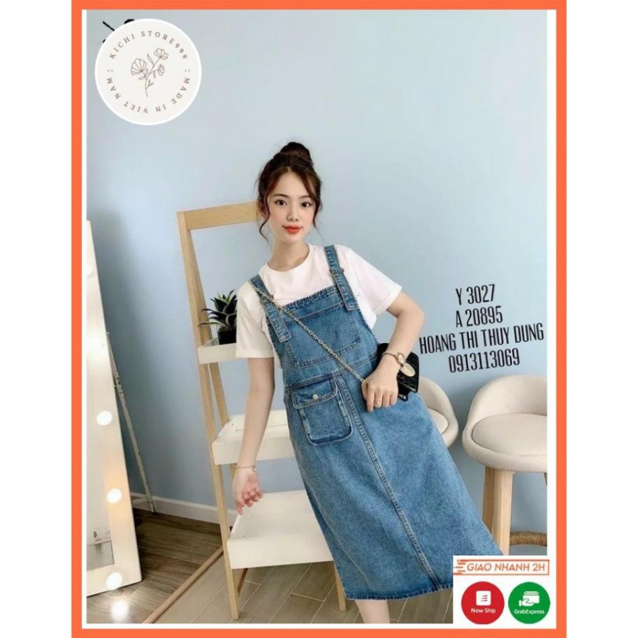 Quần Yếm Dài thiết kế Kichistore , Yếm Jean ống suông chất vải cao cấp nữ MY111 xịn | BigBuy360 - bigbuy360.vn