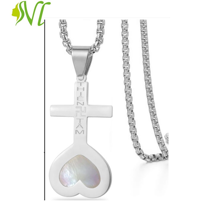 Dây chuyền titan Thiên Tâm đạo cẩm xà cừ mạ vàng không đen không gỉ xài nước tốt Người Đẹp Vì Lụa