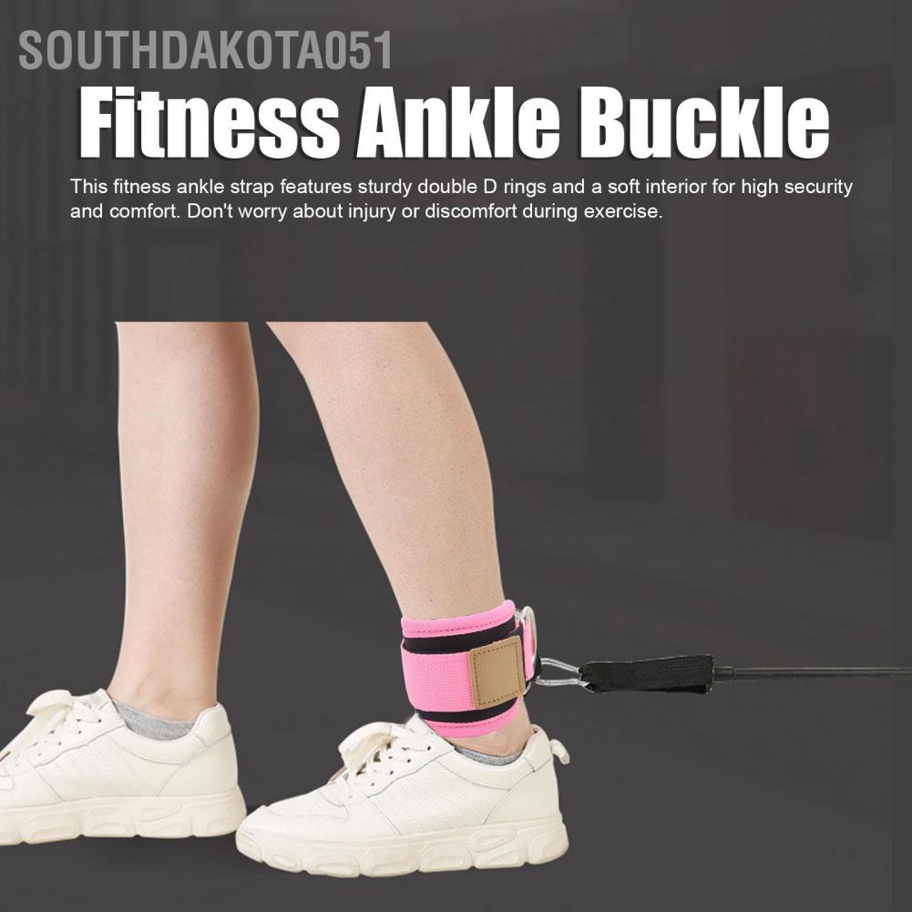 Southdakota051 Huấn luyện viên thể dục hình khóa mắt cá chân với vòng D đôi và dây đai cao su cho nam nữ