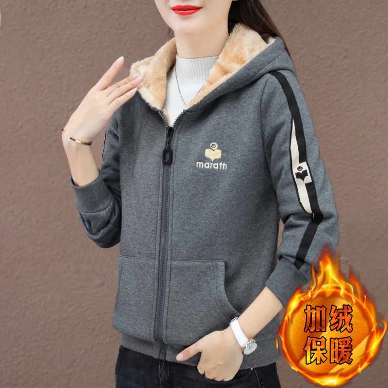 Áo Khoác Hoodie Dáng Ngắn Chất Liệu Cotton Dày Dặn Có Khóa Kéo Size Lớn M-2xl