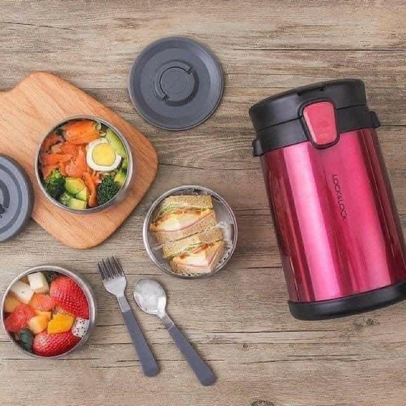 Bộ hộp cơm giữ nhiệt 2000ml Easy Take Lunch Box Lock&Lock LHC8034-LHC8039 chính hãng