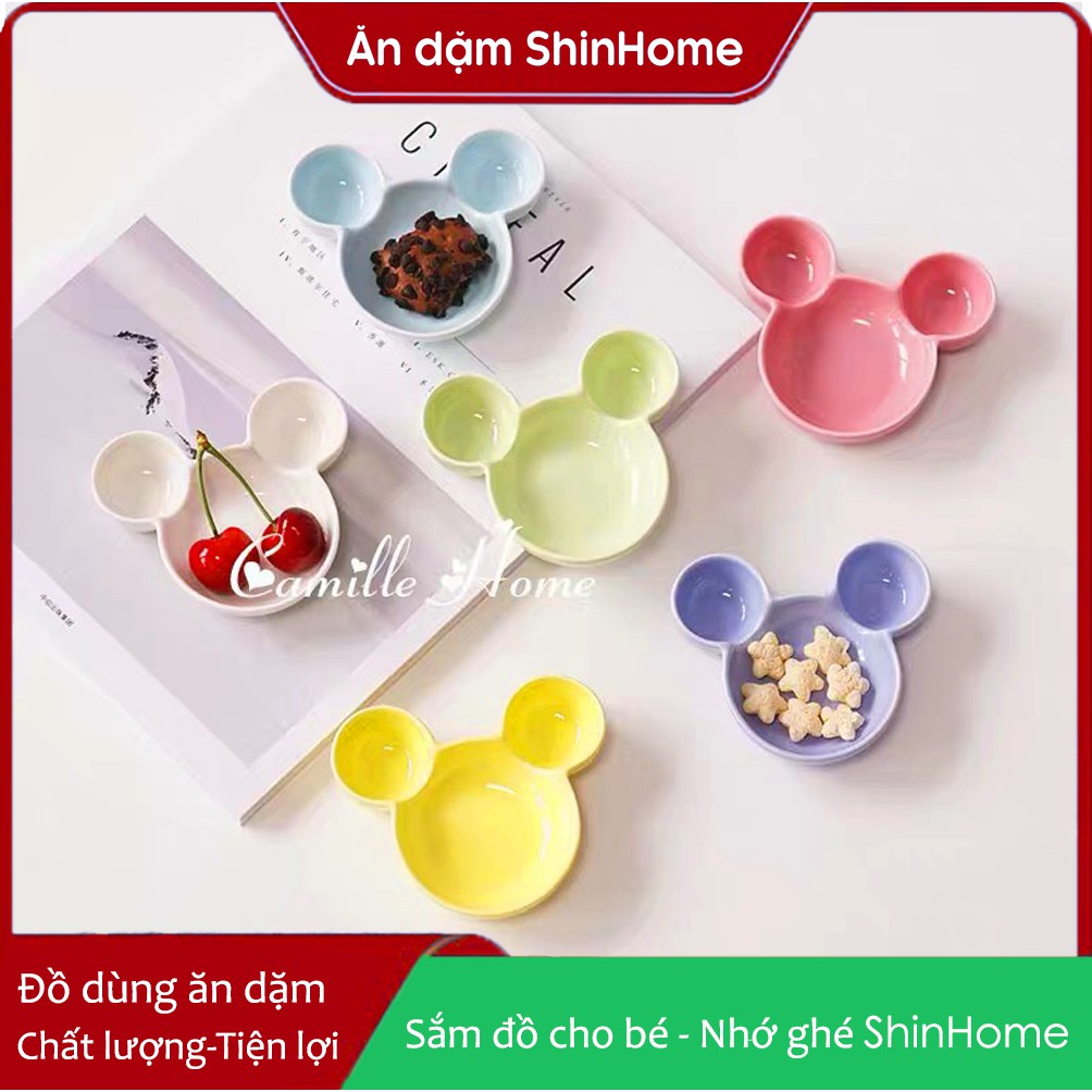 Chén bát ăn dặm gốm sứ cao cấp mini Mickey size bé 60ml