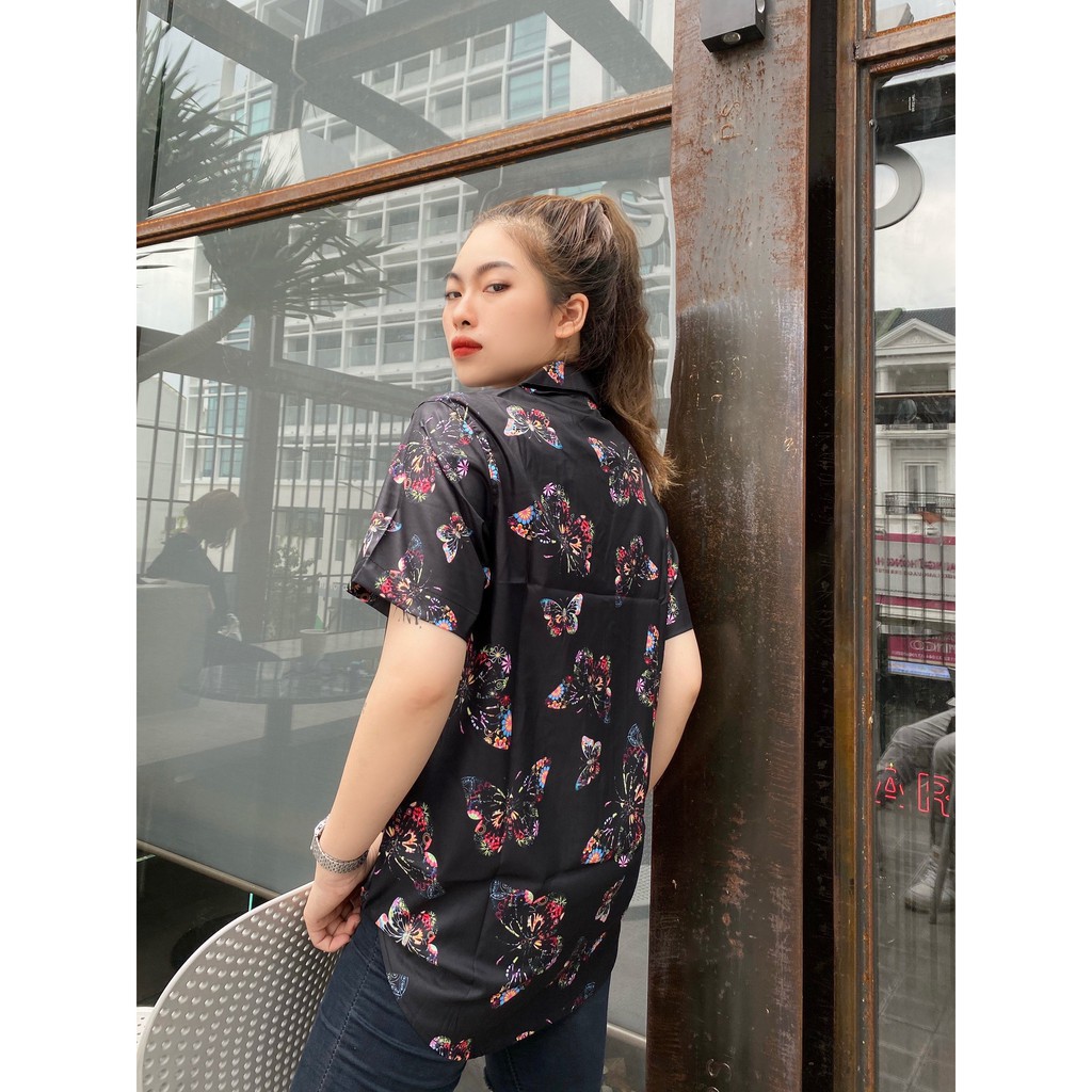 Áo sơ mi họa tiết nam nữ cổ vest hàng xịn, form rộng unisex chất vải cao cấp thoáng mát V-18 | BigBuy360 - bigbuy360.vn