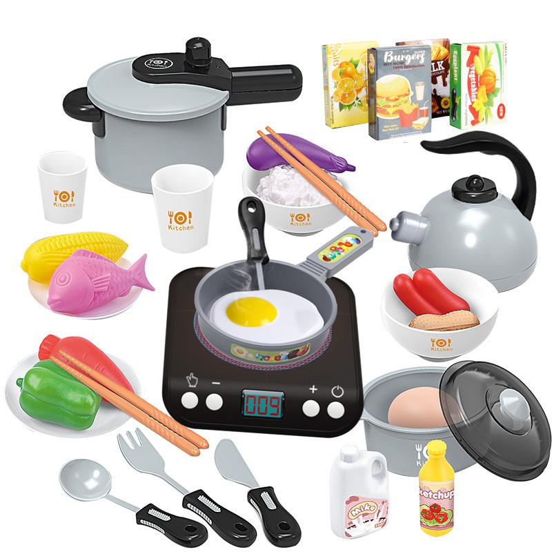 Đồ chơi bếp điện từ, loạt thiết bị gia dụng, bộ đồ chơi nhà bếp điện cho trẻ em, ánh sáng và âm thanh cho bé trai,bé gái