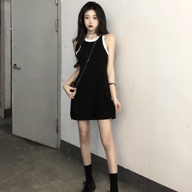 Đầm ZHELIHANGFEI dệt kim sát nách dáng ôm thời trang quyến rũ cho nữ