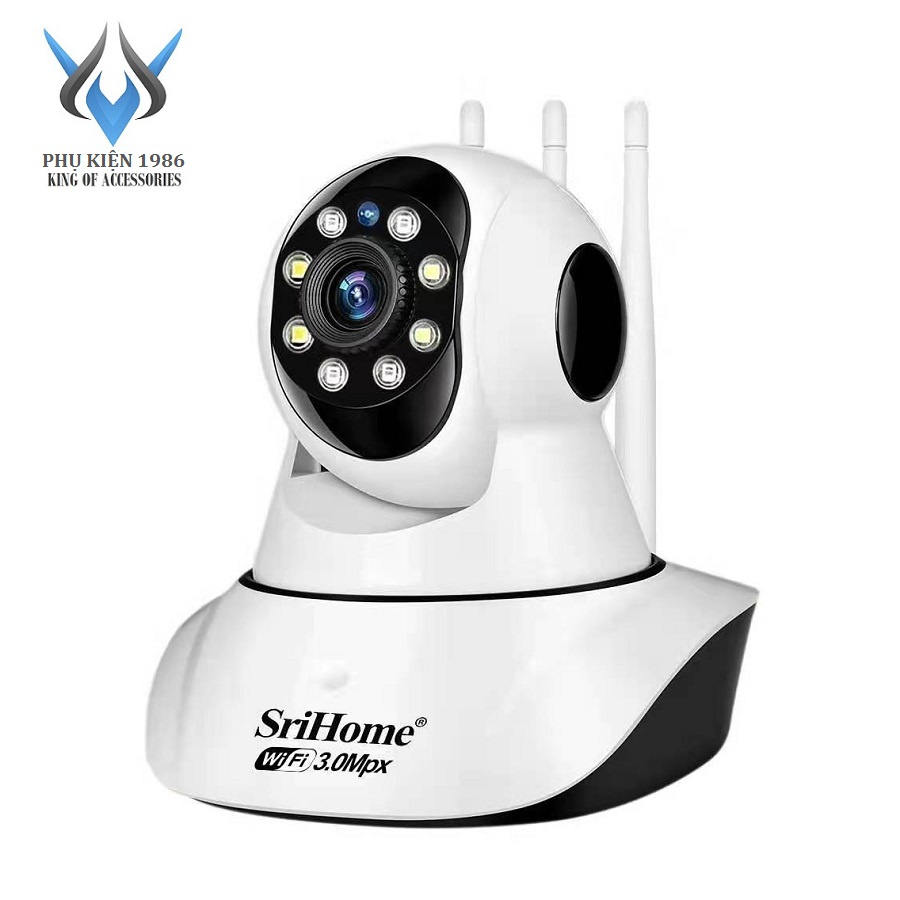 Camera IP Wifi SriHome SP029 3 Râu 3MP FullHD+ 1536P, Có màu ban đêm, Xoay 355 độ (Trắng) - 4 phân loại tùy chọn -pk1986