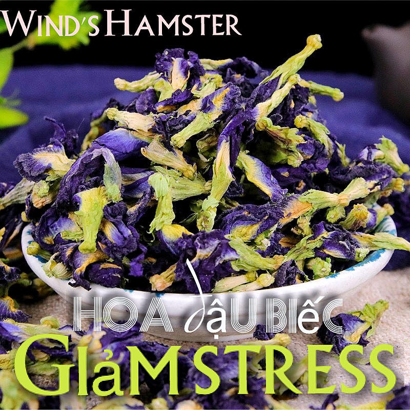 Hoa đậu biếc sấy khô giảm stress cho hamster và thú cưng.