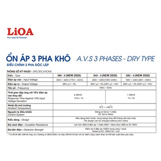 Ổn áp 3 pha LiOA SH3-60KII NEW2020