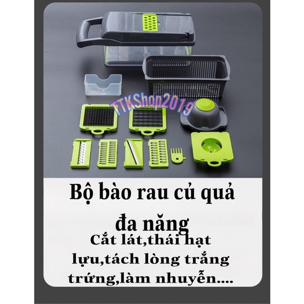 Bộ bào rau củ quả đa năng cắt lát thái sợi làm nhuyễn tách lòng trắng trứng TTKShop2019 bảo hành 12th
