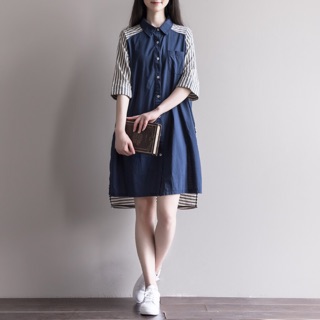 [ORDER] Váy sơ mi dáng suông lưng sọc