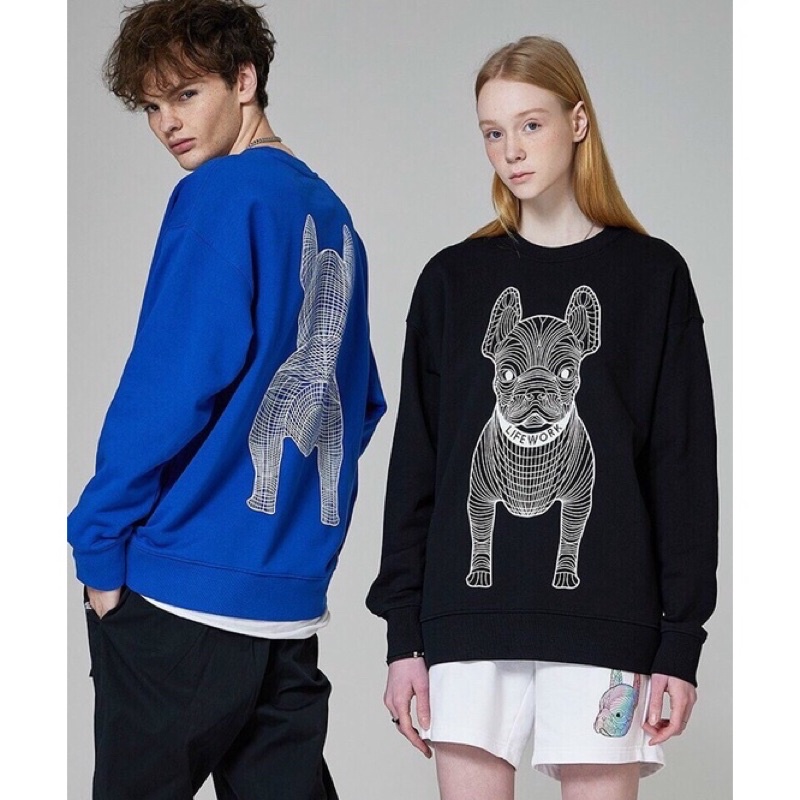 Áo Nỉ Sweatshirt dài tay Life Work chú chó,áo nỉ unisex nam nữ loại đẹp