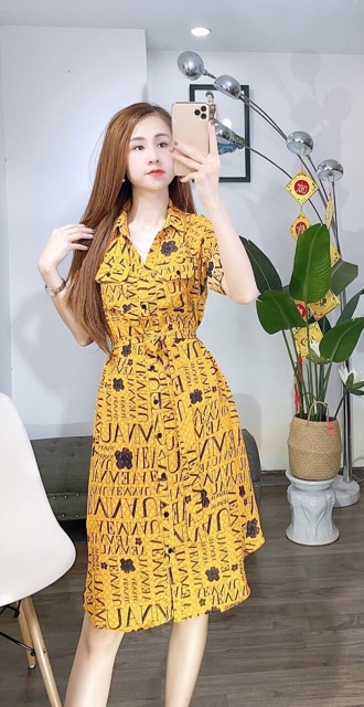 Váy sơ mi kèm đai