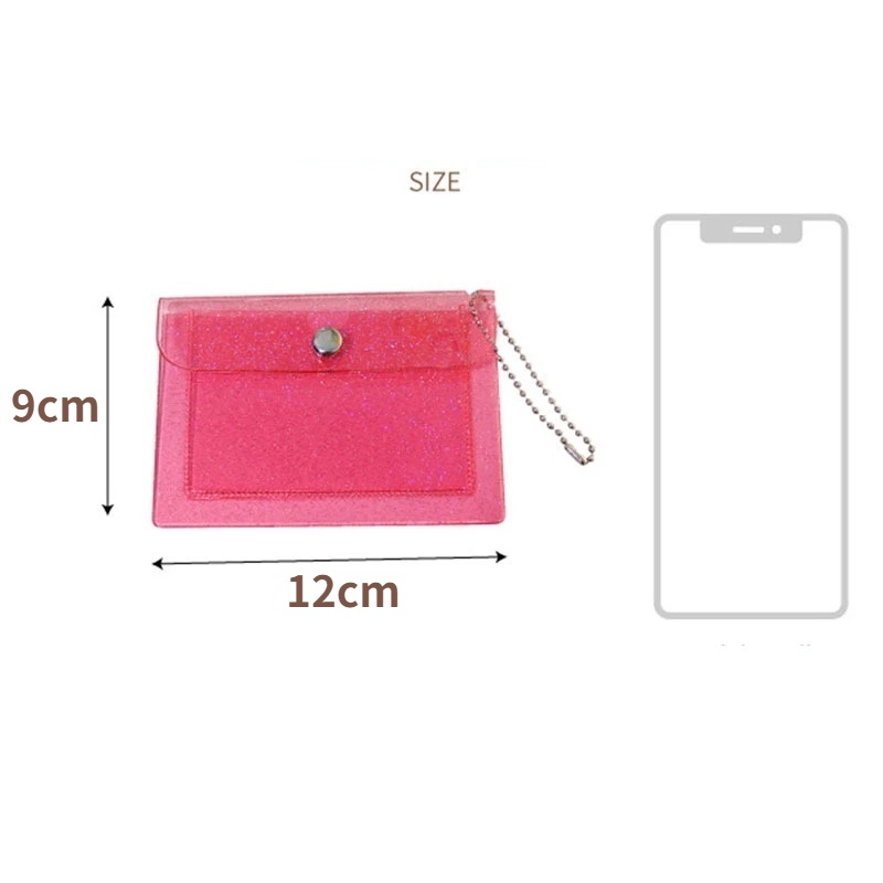 Ví đựng thẻ ID/ thẻ tín dụng bằng PVC trong suốt lấp lánh chống thấm đẹp mắt cho nam và nữ