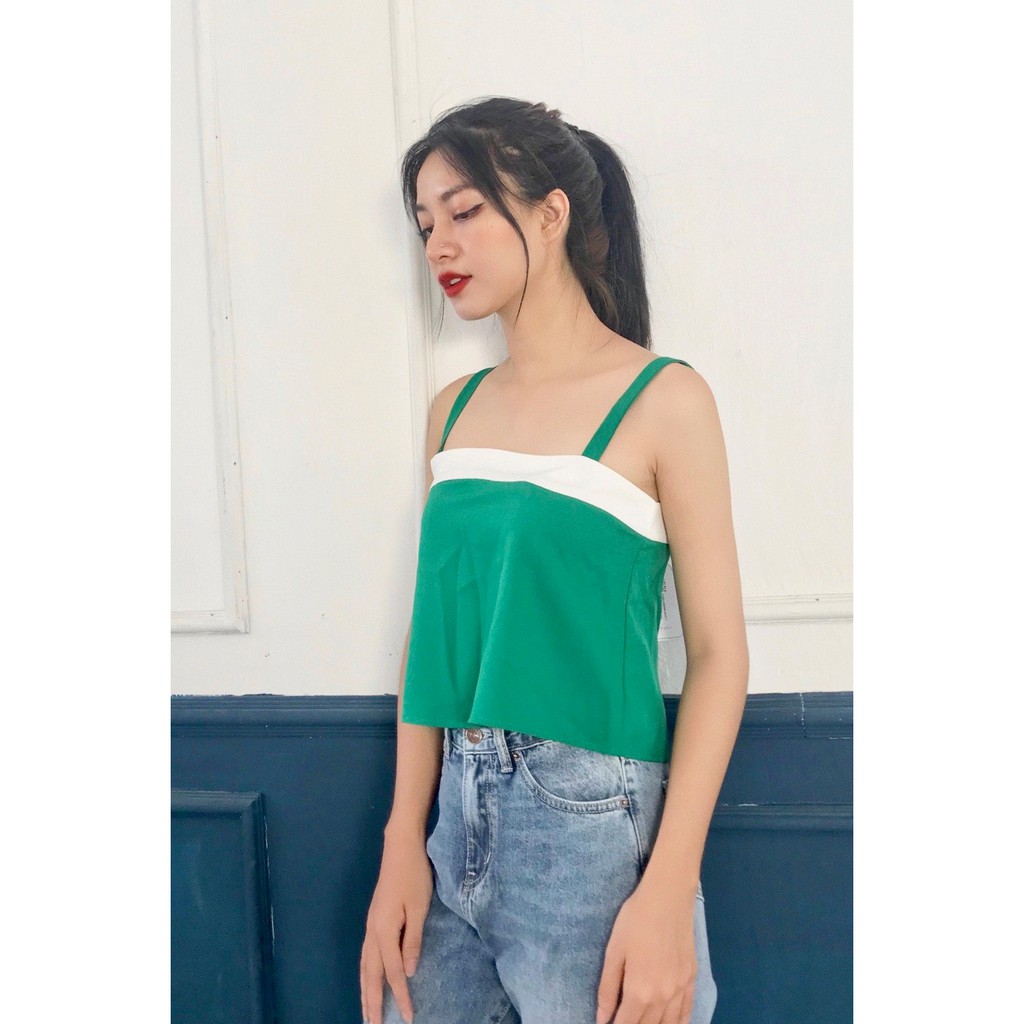 Áo 2 dây sexy phối viền trắng 92WEAR ADN0009 | BigBuy360 - bigbuy360.vn