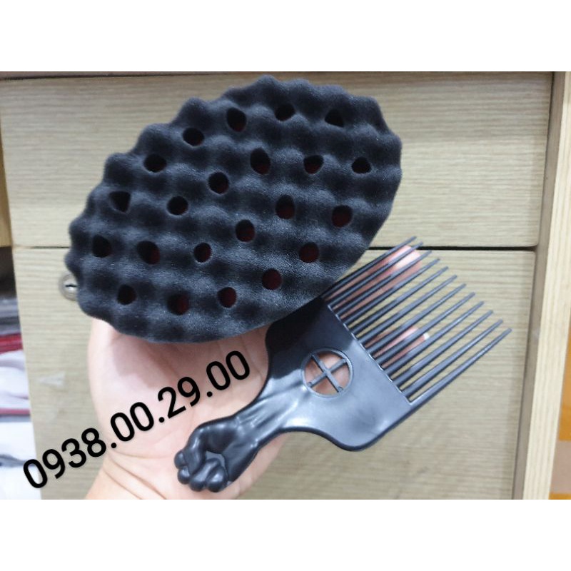 Lược Premlock Tạo Kiểu Tóc Xoăn Cho Nam, Mút Xốp Đánh Phồng Lược Chải Tạo Kiểu Tóc Xoăn Châu Phi.