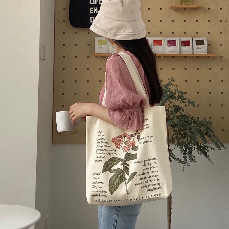 Túi Xách Vải Canvas Thiết Kế Cỡ Lớn Phong Cách Retro Nhật Bản Cao Cấp Cho Nữ