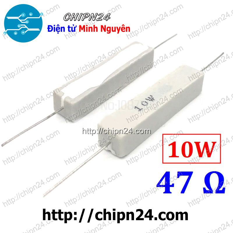 [2 CON] (F140) Điện Trở Sứ 47R 10W
