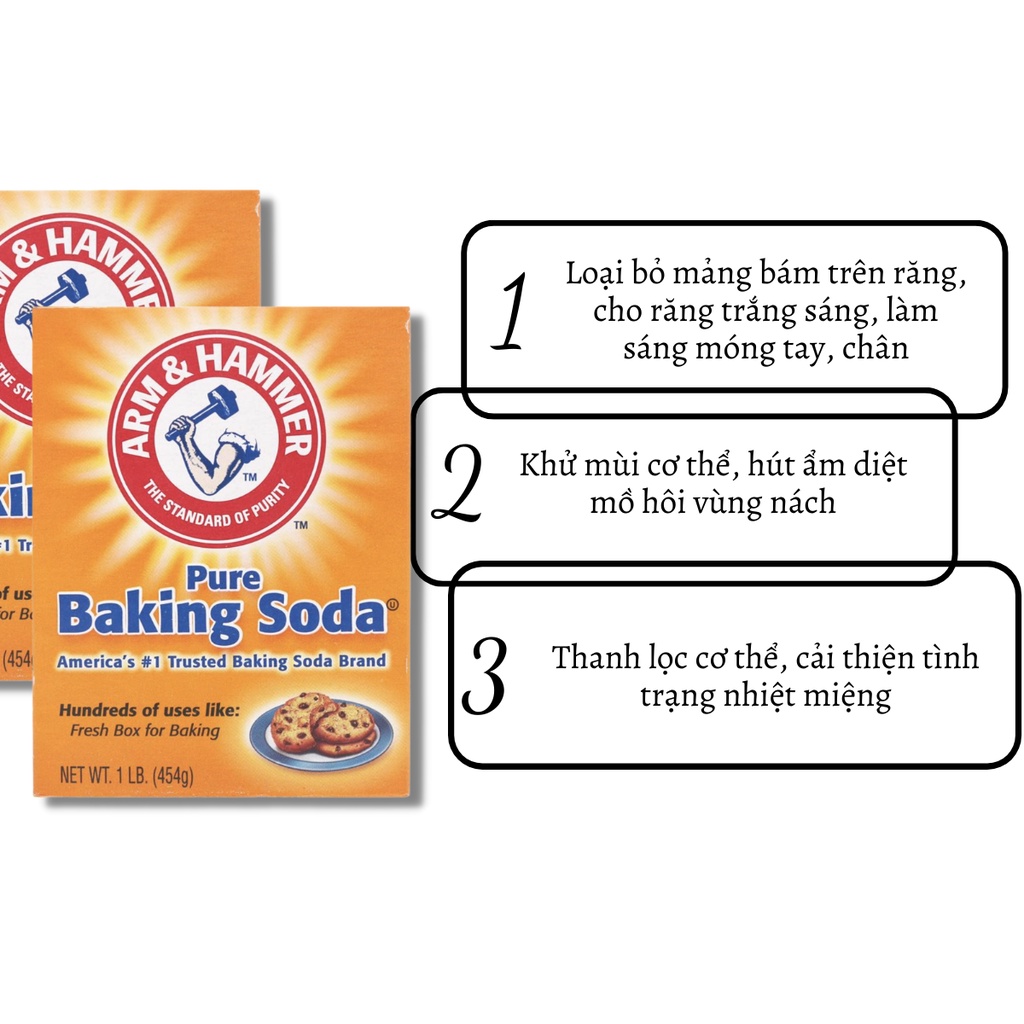 Bột Baking Soda Arm &amp; Hammer đa năng làm trắng răng khử mùi B01