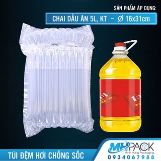Đệm hơi túi đựng chai dầu ăn 5L Ø16x34cm túi gói hàng chống sốc sữa bột, mỹ phẩm, chai lọ thủy tinh, dầu nhớt